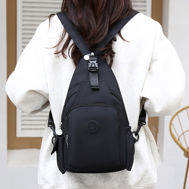 Bolsa pectoral de tela | Mochila ligera multifuncional | Organizador de gran capacidad | Bolsillo delantero con cremallera | Multiusos para viajes, gimnasio, ciclismo, negocios, actividades al aire