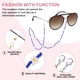 thumbnail image 4 of Cadenas de gafas de flores Uxcell para mujeres, cadenas ajustables para sujetar gafas de sol, cadenas para gafas, azul, 4 of 7