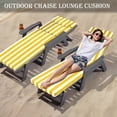 thumbnail image 6 of 72" ×21" Outdoor Chaise Lounge Cushion, 3" Thick High-Density Foam Fill, with Removable Headrest, Waterproof Fade Resistant, Replacement Cushion for Lawn Pool (Bright Yellow White Stripes 1PC), 6 of 8