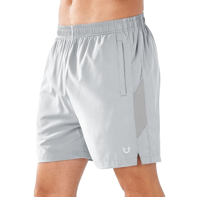 Pantalones cortos deportivos NORTHYARD Running para hombre de 5 pulgadas, gris claro