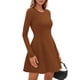 thumbnail image 4 of Vestido PRETTYGARDEN de punto, manga larga, línea A, mini, color caramelo, talla XXL, 4 of 8