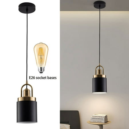 

Fichiouy Industrial Pendant Light Vintage Hanging Lamp Bar Cafe Kitchen Ceiling Fixtures