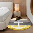 thumbnail image 2 of Round Rugs 3Ft, Nautical Anchor Round Area Rug Washable Indoor Throw Carpet, Yellow Gray Gradient Wooden Grain Small Non Slip Circle Rug for Bedroom Living Room Home Decor Aesthetic, 2 of 8
