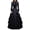 v#49Black144, variant on Rggeeun Halloween for Women Renaissance Women Gothic Dress Corset Dress Long Sleeve Lapel Collar Layered Ruffle Vintage Dress Party Trendy,Black,L