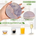 thumbnail image 3 of Haosy Set of 6 Drink Woven Coaster with Holder Heat Resistant Non-Slip Bar Coasters 4 Inches Purple Gold Marble, 3 of 7