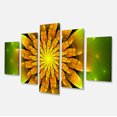 thumbnail image 2 of Fleur Fractale Jaune Vif sur Vert - Impression sur Toile Florale, 2 of 3