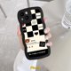 thumbnail image 1 of Fashion Chessboard Cute Bear Rabbit Case Compatible Para IPhone 14 11 13 12 Pro Max XR 7Plus 6s 6 7 8 Plus X XS 14 SE 2020 Amor Corazón Sonrisa Flor Pareja Borde Ondulado Caso Gao Jiahui unisex, 1 of 2