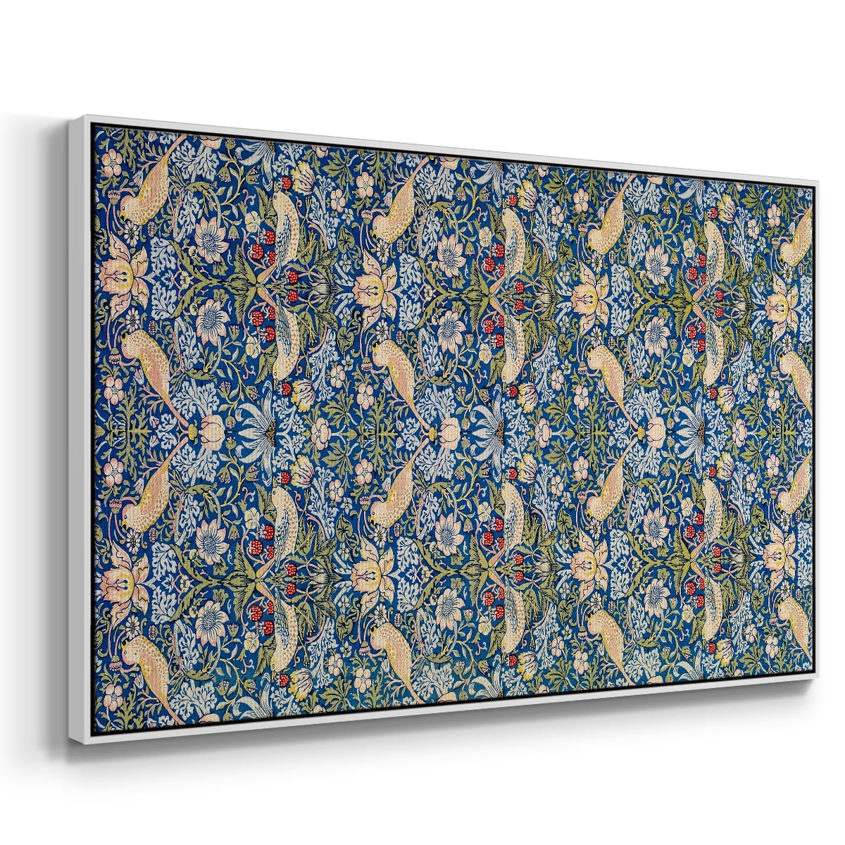 Vintage Abstract Print-XXI Framed in White Wood Gallery Wrapped Canvas 25 in. x 37 in.