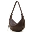thumbnail image 4 of Genuine Leather Crescent Bag, Women's Grainy Hobo Underarm Shoulder Crossbody Purse, 4 of 7