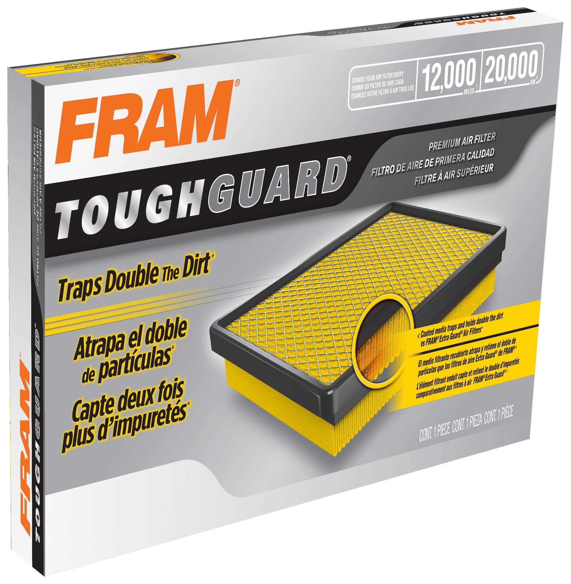 FRAM Tough Guard Engine Air Filter, TGA7421, Air Filters, Fit for Selected Vehicles