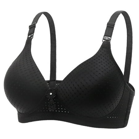 

Summer Clearance Bras for Women WJSXC Woman s Comfortable Breathable Bra Underwear No Rims Black M