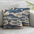 thumbnail image 3 of ONETECH Fish Throw Pillow Cover Vintage Ocean Sea Fish Animals EEL Seafood Theme Pillow Cases Home Decorative Cushion Cover for Bed Sofa, 3 of 5