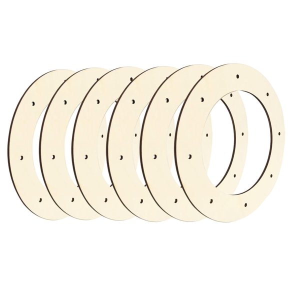 Anillo de madera con forma de corona de madera Worown de 8 pulgadas, paquete de 6