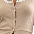 thumbnail image 3 of Bovxnpu Womens Pajama Set Lace Open Front Short Sleeve Long Pants Sleepwear, 3 of 4