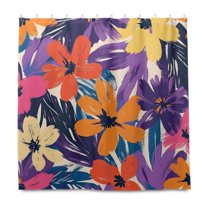 Yayeee Shower Curtain with Hooks 72"x72" Waterproof Fabric Bathroom Hanging Decor, Colorful Painted Flowers Pattern