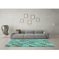 thumbnail image 3 of Ahgly Company Indoor Round Southwestern Light Blue Country Area Rugs, 4' Round, 3 of 4