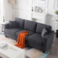 thumbnail image 4 of BSHTI Modern Style Teddy Fabric Sofa with 2 Pillows,Featuring Extra-Wide Deep Sofa,Suitable for Living Room,Bedroom,Office, 4 of 15