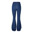 thumbnail image 2 of KVPLBQFD Bell Bottom Jeans for Girls Crossover Stretchy Jeans Kids High Waisted Pull On Denim Pants Girl Trendy Flare Leggings with Pockets, 2 of 4