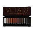 thumbnail image 1 of BYS Metals Eyeshadow Palette Tin with Mirror & Dual Applicator 12 Metallic Shades, 1 of 6