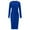 Blue, variant on 3/4 Sleeve Midi Dress for Women Cocktail Wrap Dresses for Women Plain Tunic Party Slim Dresses,Black L