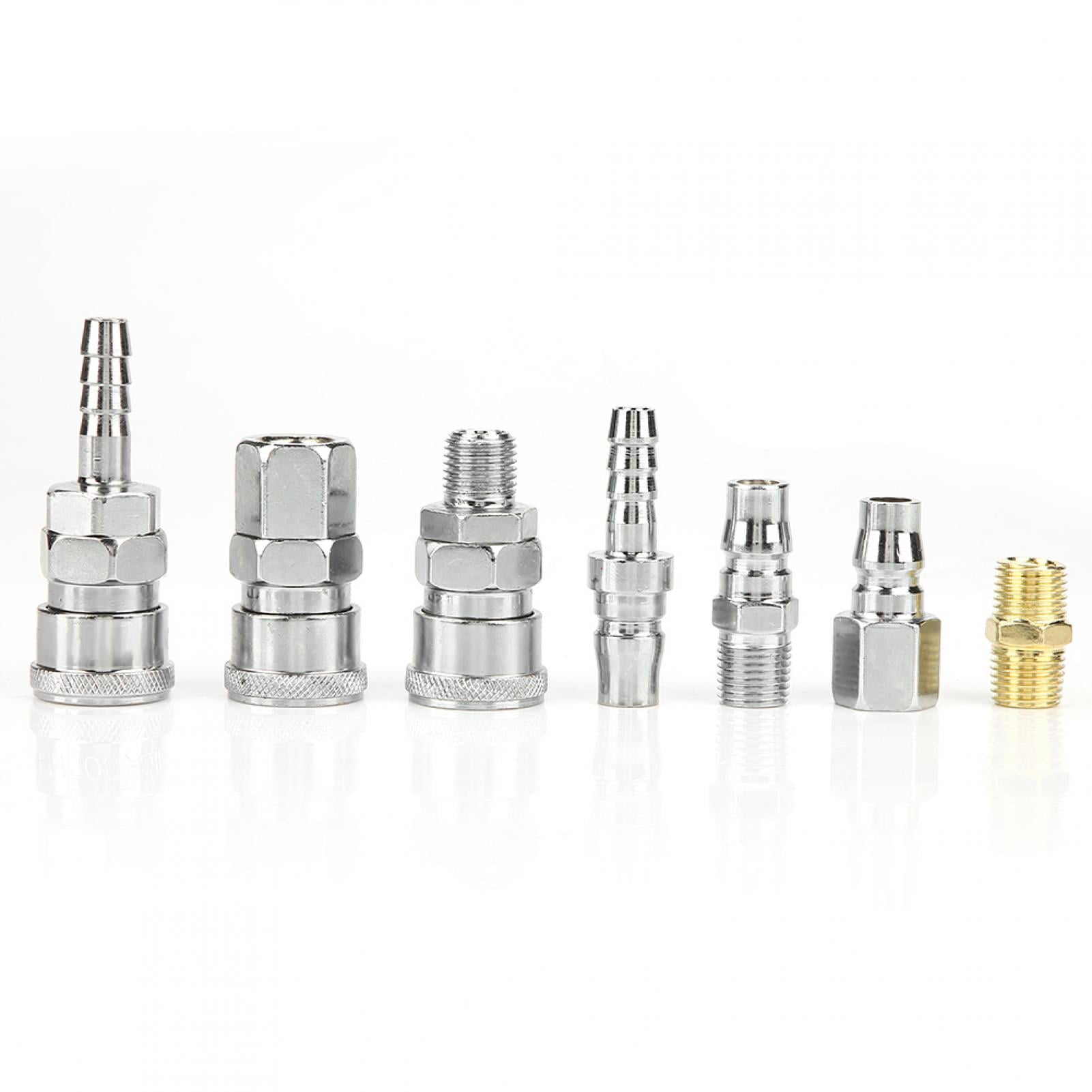 18pcs Line Hose Air Compressor Connector Quick Release Assembly Set 1/4" Pneumatic Iron Parts