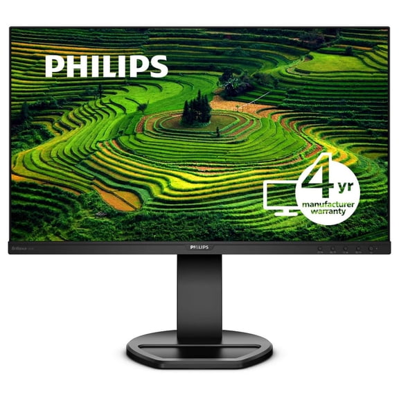 Restored Philips 241B8QJEB/17 24” Gaming Monitor, FHD IPS Panel, VGA, DVI, DP, HDMI, USB-Hub, EPEAT, Built-in Speaker, Height Adjustable