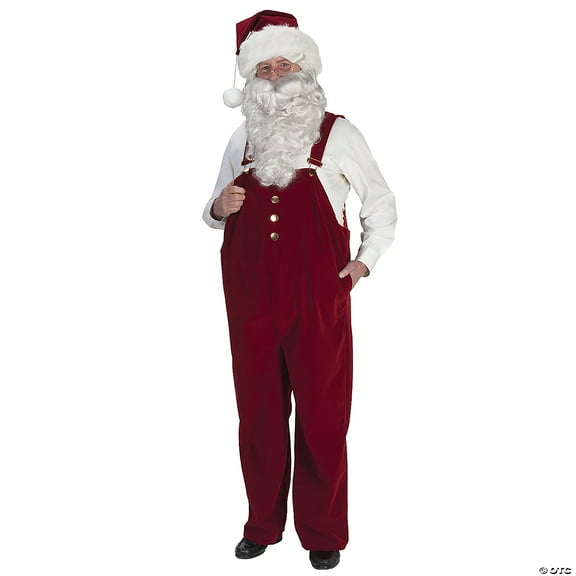Burgundy Velvet Santa Overalls - XL