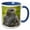 Blue/White, variant on 3drose, Ecuador, Barred Hawk Bird at Parque Condor - Sa07 Jme0799 - John and Lisa Merrill, 11oz Mug