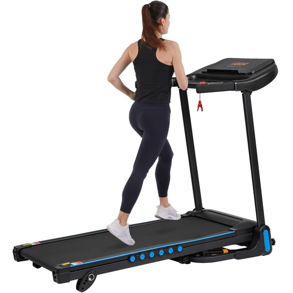 Incline Treadmill for Home with 3.0 HP Quiet Motor, 350 LBS Capacity, Auto-Folding Hydraulic System, 10 MPH Running Machine with Bluetooth Speaker, Type-C & USB Charging Port, Shock Absorption, Black
