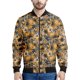thumbnail image 3 of Chaqueta con estampado de girasol en blanco y negro para hombre, sudaderas con estampado floral en 3D, chaquetas de calle de manga larga con cremallera de gran tamaño, abrigos, 3 of 5