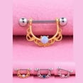thumbnail image 4 of pitrice Flower Shape Body Nipple Barbell Piercing Rings Opal Nipple Ring Barbell Body Piercing Jewelry Nipple Ring, 4 of 8