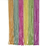 Metallic Neon Beaded Necklaces - Jewelry - 48 Pieces