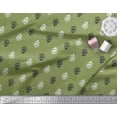 thumbnail image 3 of Soimoi Polyester Crepe Fabric Leaves & Floral Block Printed Fabric 1 Yard 42 Inch Wide, 3 of 3