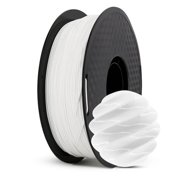 CaiLab TPU Flexible 3D Printer Filament, 1.75mm, for Bambu & FDM 3D Printing, 2.2lbs (1KG) Spool, High Elasticity & Durable, White
