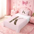thumbnail image 5 of meiyoeat Brown Leopard Print Monogrammed Twin Sheets,D Cartoon Initial Letter K Bedding For Girl,3 Pieces,1 Fitted Sheet and 1 Pillowcase, 5 of 6