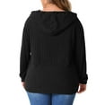 thumbnail image 4 of DARING DIVA Women's Plus Size Fashion Hoodie Lightweight Drawstring Sweatshirts 1X Black, 4 of 6