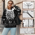 thumbnail image 6 of Renewold Sun Butterfly Black Women's Hoodie Sweatshirts Casual Jackets Hoodies Zip Up Drop Shoulder Long Sleeve Y2K Sweaters Jackets Top Sweatshirt Pullover Hoodie Womens Preppy Clothes, XL, 6 of 7