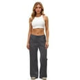 thumbnail image 6 of Low Rise Sweatpants Women Wide Leg Baggy Joggers with Pockets Athletic Workout Sweatpants Lounge Pants Dark Gray 2XL, 6 of 6