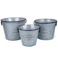 thumbnail image 1 of IMAX Z78270-3 Marin Galvanized Round Planters - Gray, Set of 3, 1 of 1