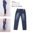 thumbnail image 5 of Women Pants Simple Slim Fit Elastic Breathable Stylish Easy Match Casual Trousers Dark Blue XL, 5 of 7