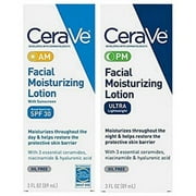 CeraVe Day & Night Face Lotion Skin Care Set | Contains CeraVe AM Face Moisturizer with SPF 30 and CeraVe PM Face Moistu