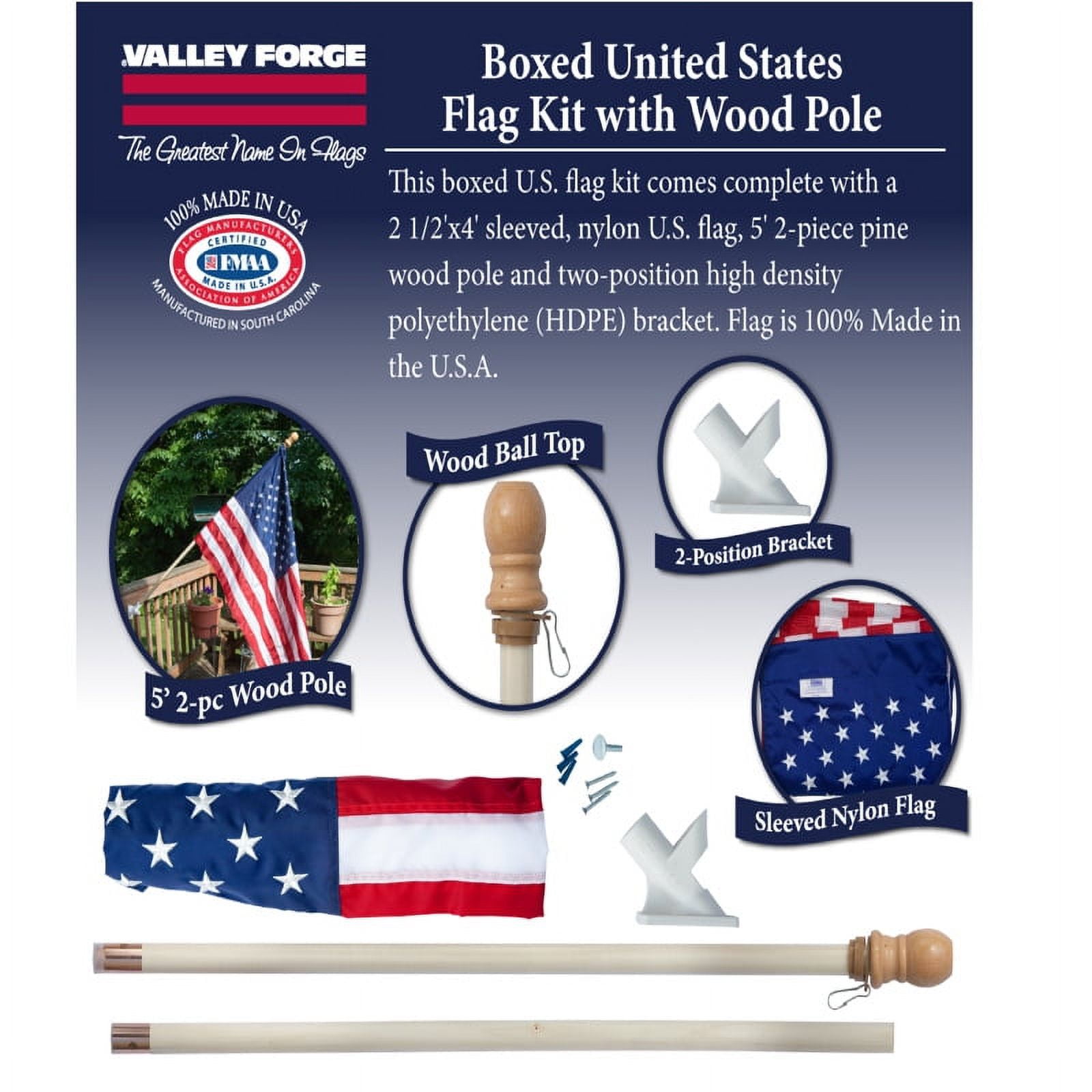 Amazon.com : Valley Forge, American Flag, Cotton, 3' x 5