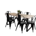 thumbnail image 4 of CASA FERRO Mesa de comedor moderno para 6 personas, patas de acero, superficie de MDF tipo nogal - Acero Negro, MDF color Nogal. (SIN SILLAS) CASA FERRO Mesa de Comedor estilo Industrial, 4 of 4