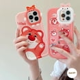 thumbnail image 3 of Estuche De Lente Con Lazo 3D Little Monster Para Redmi A1 10 10C 10A A1 + 9 9T 9C 9A Note 10s 9 8 11s 11 Pro + 10 Mi 11 Lite POCO M3 X3 NFC Dibujos Animados Lotso Oso Fresa, 3 of 4
