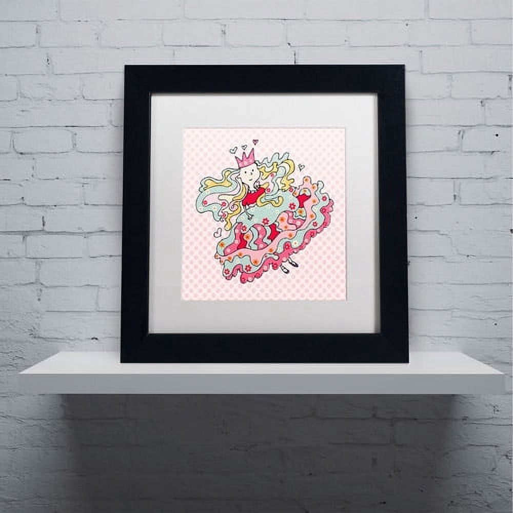 Trademark Fine Art "Little Flower Princess" Canvas Art by Carla Martell, White Matte, Black Frame