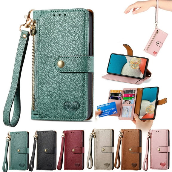 ETFAST Wallet Leather Phone Case For Samsung Galaxy AA52 A42 A32 A22 A12 Multi Card Zipper Phone case