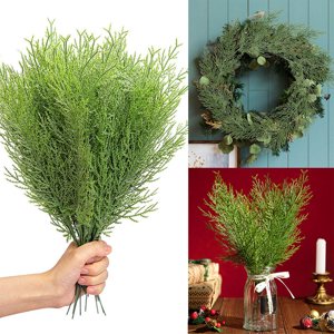 60PCS Christmas Norfolk Pine Branches Artificial Norfolk Pine Stem DIY Wreaths Norfolk Pine Artificial Christmas Branches DIY Crafts Faux Christmas Norfolk Pine Branches for Xmas