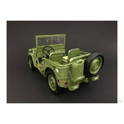 ARMY Jeep Vehicle US ARMY, Green - American Diorama 77404 - 1/18 Scale Diecast Model Toy Car