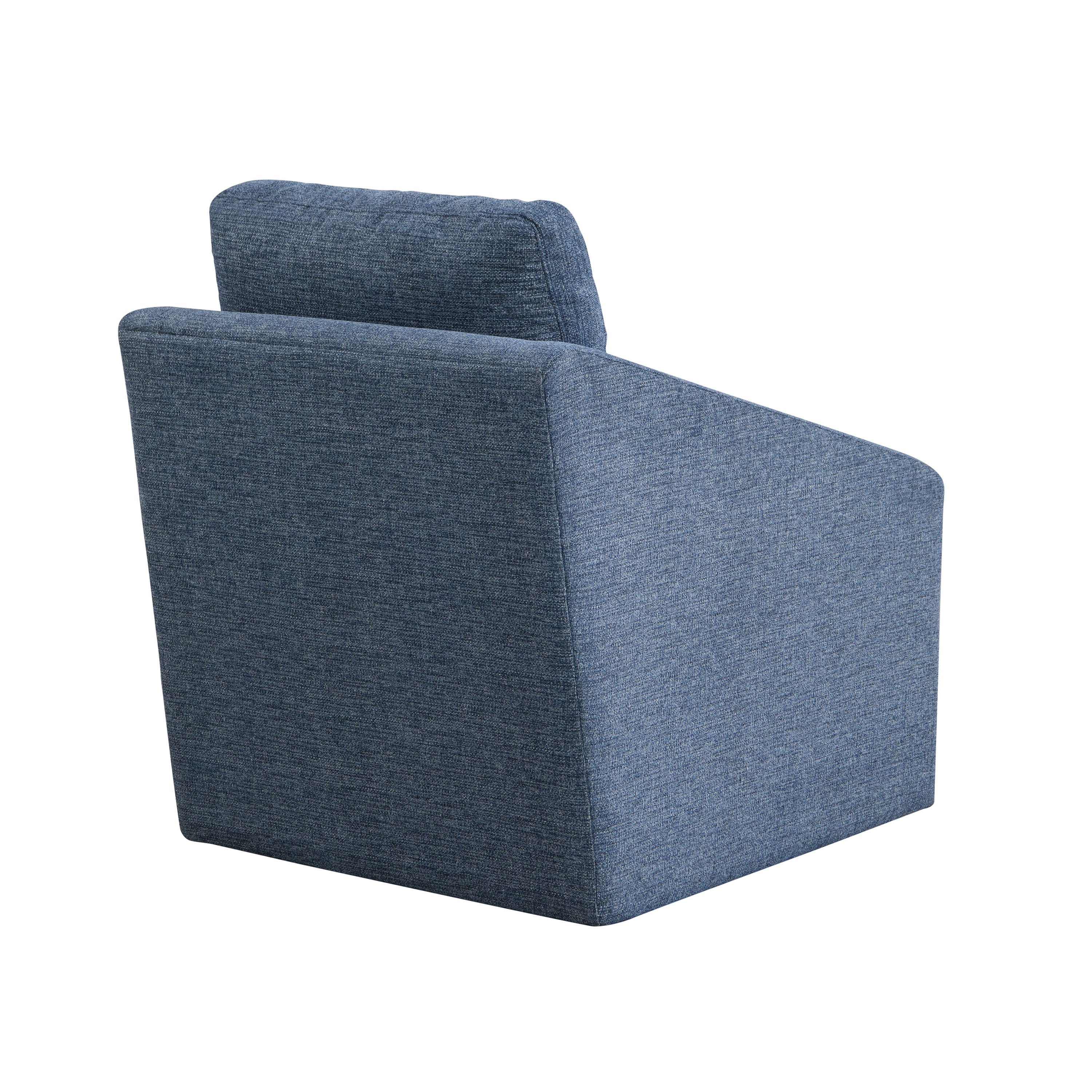 Studio Living Harvard Modern Swivel Accent Chair, Blue Chenille Fabric