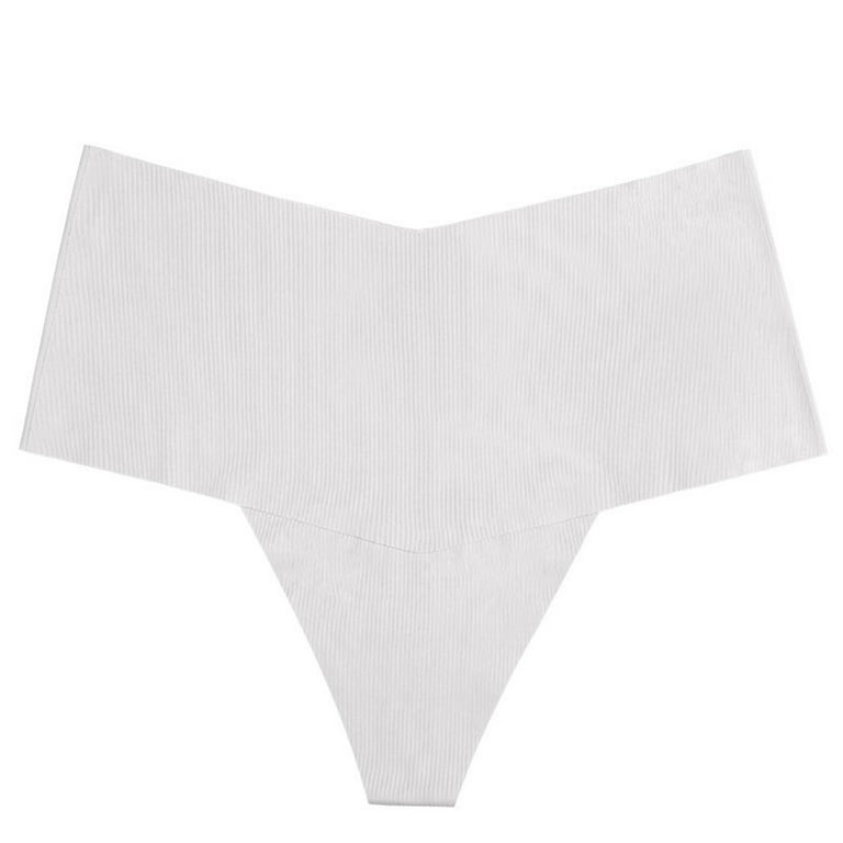 rygai Women Panties T-shaped Mid Waist Soft Moisture Absorption